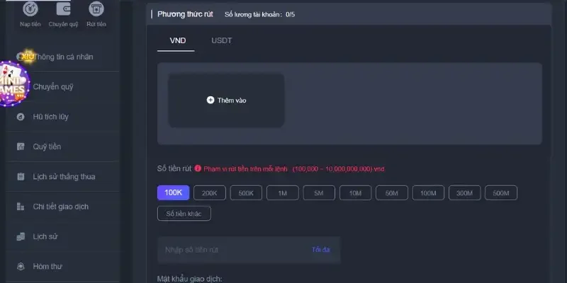 Thủ tục nạp rút tiền MK SPORT diễn ra nhanh chóng an toàn